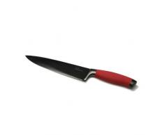 Tutti Cuisine GLO7474 Couteau Chef RevÃªtement Titane/Manche INOX Noir Mat/Rouge 15 cm