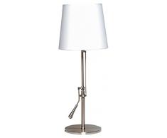 Unilux Inclinea Lampe de bureau LED 12W 810 Lumens Inclinable muni de son Abat-jour en tissu blanc 67 x 25 x 19 cm MÃ©tal brossÃ©