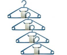 H & L Russel Crochet Cintres translucide avec pivotante, Bleu, Lot de 12