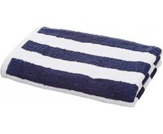 AmazonBasics Serviette de plage Ã rayures Cabana Bleu marine - Lot de 1