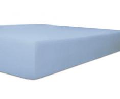 Kneer Exclusiv Stretch Drap Housse en Jersey, Couleur : 38 Glace Bleu – Dimensions : 180 x 200–200 x 220 cm