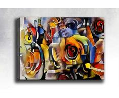 Bonamaison Peinture sur toile, multicolore, 30 x 40 cm - Conçu et fabriqué en Turquie