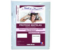 Nuit De France 329414 120/190 Protège Matelas Coton Blanc 190 x 120 x 1 cm