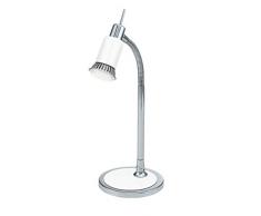 Eglo 90838 Lampe de table, GU10, Chrome, Blanc