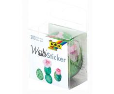 folia 26504 Washi Lot de 200 stickers en papier de riz prÃ©-dÃ©coupÃ© Motif cactus Multicolore Taille unique