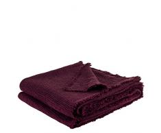 zoeppritz since 1828 Plaid Honeybee-Plaid - Couverture Souple en Lin - Plaid uni tissé à Franges en matériaux naturels, Lin, 395 Oxblood, 130x180cm