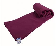 Couverture polaire thermotec 350 grs-infiniment douce - 100% polyester - OURSON - Prune O8 - 180 x 220