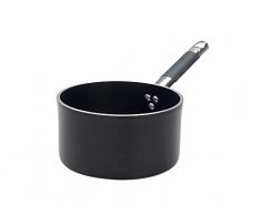 Pentole Agnelli Alblack Casserole Haute en Aluminium, épaisseur 5 mm, Acier inoxyable, Noir 1,5 l Noir