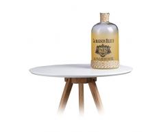 Relaxdays Vase dÃ©coratif vintage vase de sol forme bouteille vintage impression corde jute, orange jaune-HxlxP: 27 x 13,5 x 13,5 cm