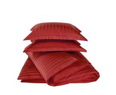 De Witte Lietaer Parure Zygo Chili Pepper Housse de Couette + 2 Taies dOreiller avec Volant Coton Peigné Rouge Foncé/Bordeaux 200 x 220 cm