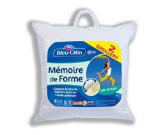 Bleu CÃ¢lin OMFW85065 Oreillers MÃ©moire de Forme Blancs 65x65 cm set de 2