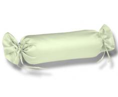 Fleuresse Taie de traversin 9100-7042, 40-15 cm Couleurs Uni Satin Maco Couleur Vert vitron, 100% Coton