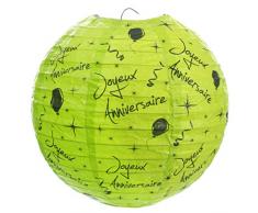 Santex 4814-10 Lanterne ImprimÃ© Joyeux Anniversaire Vert 26 x 22 x 0,6 cm