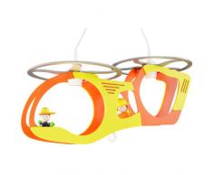 EEC A++, Elobra Suspension hélicoptère de transport avec Tom et Antoine - Bois 1 ampoule