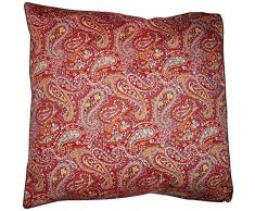 ESSIX Taie doreiller, Satin de Coton, Carmin, 65x65 cm