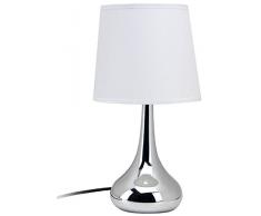 Mathias 3470297 Lampe Touche Romy Blanc D17 H33, MÃ©tal, E14, 28.03 W