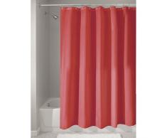 InterDesign rideau de douche tissu imperméable, 183,0 cm x 183,0 cm rideau douche en polyester, rideau textile lavable ourlet renforcé, rouge