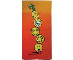 CTI Drap de plage 100% Coton,SMILEY WORLD, 150x75 cm, Orange