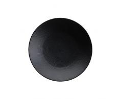 en Spain Lot de Assiettes Ã Dessert, GrÃ¨s 21x21x2 cm Noir