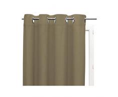 Soleil dOcre 31232 Alix Rideau ÃÂ ÃÂ Oeillets Taupe Infroissable Polyester Ecru 135x250 cm