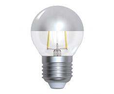 Girard Sudron 15648-LED 45mm Golf Ball G45 Ampoule LED Filament Couronne, E27 (ES Edison, Blanc Chaud, 350 lumens, Dimmable, 4 W, Argent Cap Clair