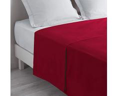 douceur dintérieur drap plat 2 personnes 240x300 cm lina coquelicot