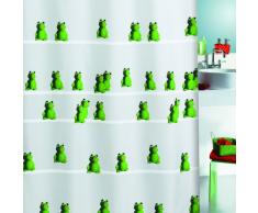 Spirella Quack Rideau de douche Polyester Motif grenouilles Blanc/vert/noir 180 x 200 cm