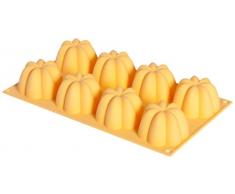 Silikomart 26.154.76.0063 SF154 Moule Forme Charlotte 8 Cavités Silicone Orange