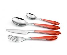 Albert de Thiers 309014 MENAGERE 24 Pieces Tears Rouge, Acier Inoxydable, 16,5 x 7 x 26 cm