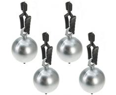 Venilia boules clips, Porte, fixation, poids, support de nappe, 4 part, argent, 54202, 3 x 3 x 1 cm