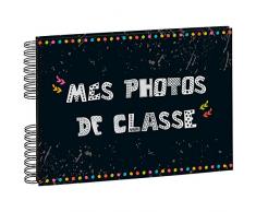 Exacompta - 16010E - Album Photos à Spirales pour Photos de Classe - 50 Pages Noires - 32 x 22 cm - Noir