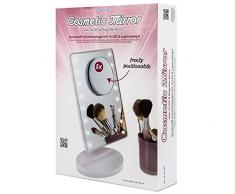 Out of the blue Miroir grossissant avec 16Â LED et loupe Miroir, Plastique, Blanc, 28Â x 20Â cm