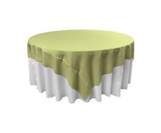 La Nappe CarrÃ©e en Lin Polyester en Popeline, Polyester, Sauge, 183 x 183 x 0.04 cm