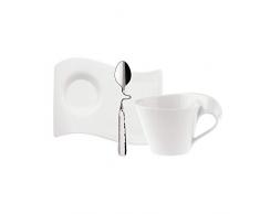 Villeroy & Boch NewWave CaffÃ¨ Ensemble cappuccino, 3 piÃ¨ces, Porcelaine Premium, Blanc