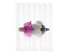 MSV 140796 Rideau de Douche Polyester + Plastique Polypropylène Bornéo 180 x 200 x 0,1 cm - 12 anneaux inclus