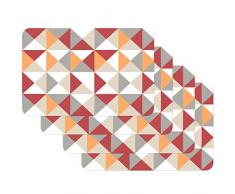 Venilia Set de Table Pyramide orange, 45 x 30 cm, 4 pcs, antidérapant résiste à la Chaleur et Fait, Polypropylène, 59045