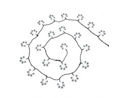E=M6 5EEX930BC Guirlande Flocons 50 LED 8 Fonctions, Plastique, Blanc