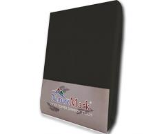 NatureMark NM tJ001 Drap-Housse en Jersey pour lit boxspring 180 x 200 Ã 200 x 220 cm, 100% Coton, Noir, 200 x 220 cm