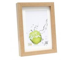 Deknudt Frames S40AH1 P1 Cadre Photo Basic avec Passe Partout Chêne Moulure Haute en Bois/MDF Naturel 15 x 20 cm