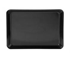 H&H Plateau avec Bord, Plastique, Noir 40x30x4 cm