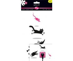 Maildor Sticker Mural Chien, Chat, Souris pour la Prise