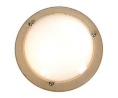 Naeve Leuchten 195101 Plafonnier en verre et bois Blanc 21 cm