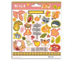 Toga Foxy Stickers Nature Automne, Orange et Vert, taille unique