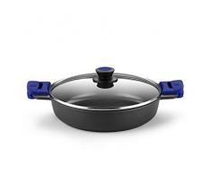 BRA Advanced Casserole basse 24 cm, fonte daluminium avec anti-adhésif, sans PFOA super renforcé de performance supérieure et haute résistance aux rayures et à labrasion, adaptée pour induction,