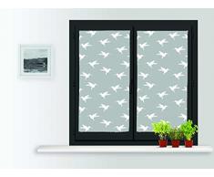 Soleil docre Paire de brise bise 60x90 COLIBRI gris, Polyester, 60x90 cm