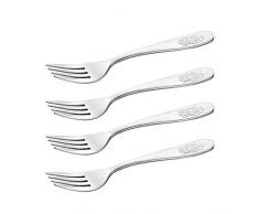 Viva Haushaltswaren 4Â Enfants de fourchettes Couverts pour Enfant en Chrome, Motif Chien des 38413Â #