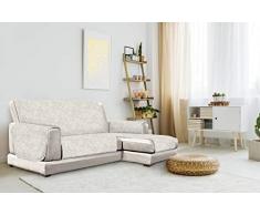 Datex “Glamour” Housse de canapé antidérapante avec Chaise-Longue Droite, Beige, 190cm