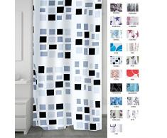 Ridder Aquamod 140320 Rideau de douche textile Noir/gris 180 x 200 cm