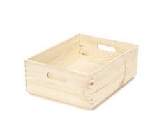 Compactor Organisateur de Tiroirs - Casier de Rangement en Pin Naturel, Rectangulaire, Bois Clair, 40 x 30 x H. 14 cm, Taille M, RAN6475