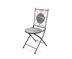 Galileo Casa Capri Chaise avec mosaÃ¯que 40 x 48 x 90 cm, Fer + Ciment, Noir, Dimensions : L 40 x 48 x H. 90 cm. DiamÃ¨tre de lassise : 37 cm.